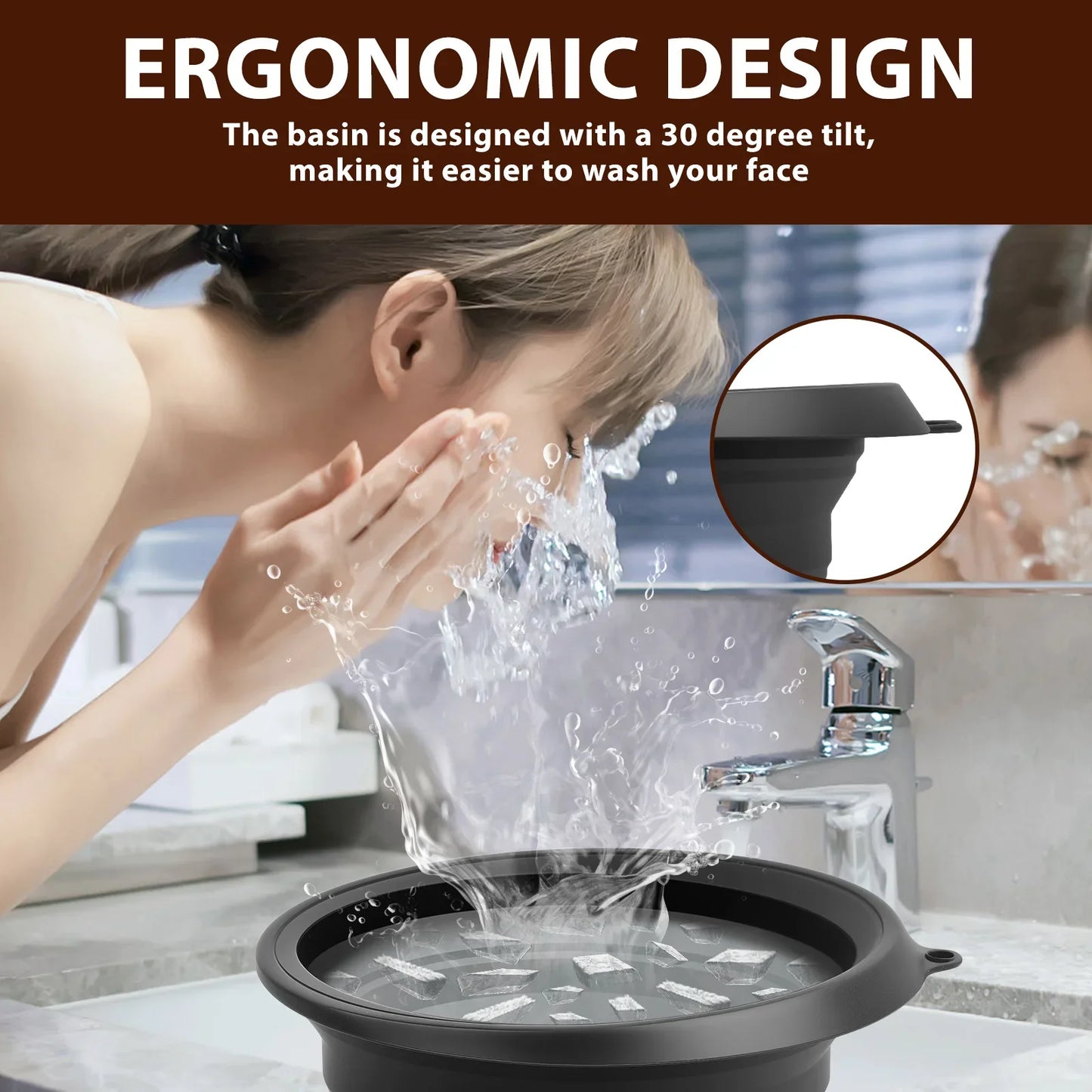 Cuenco de Hielo Facial Plegable-
Terapia Refrescante para el Cuidado de la Piel a Diario