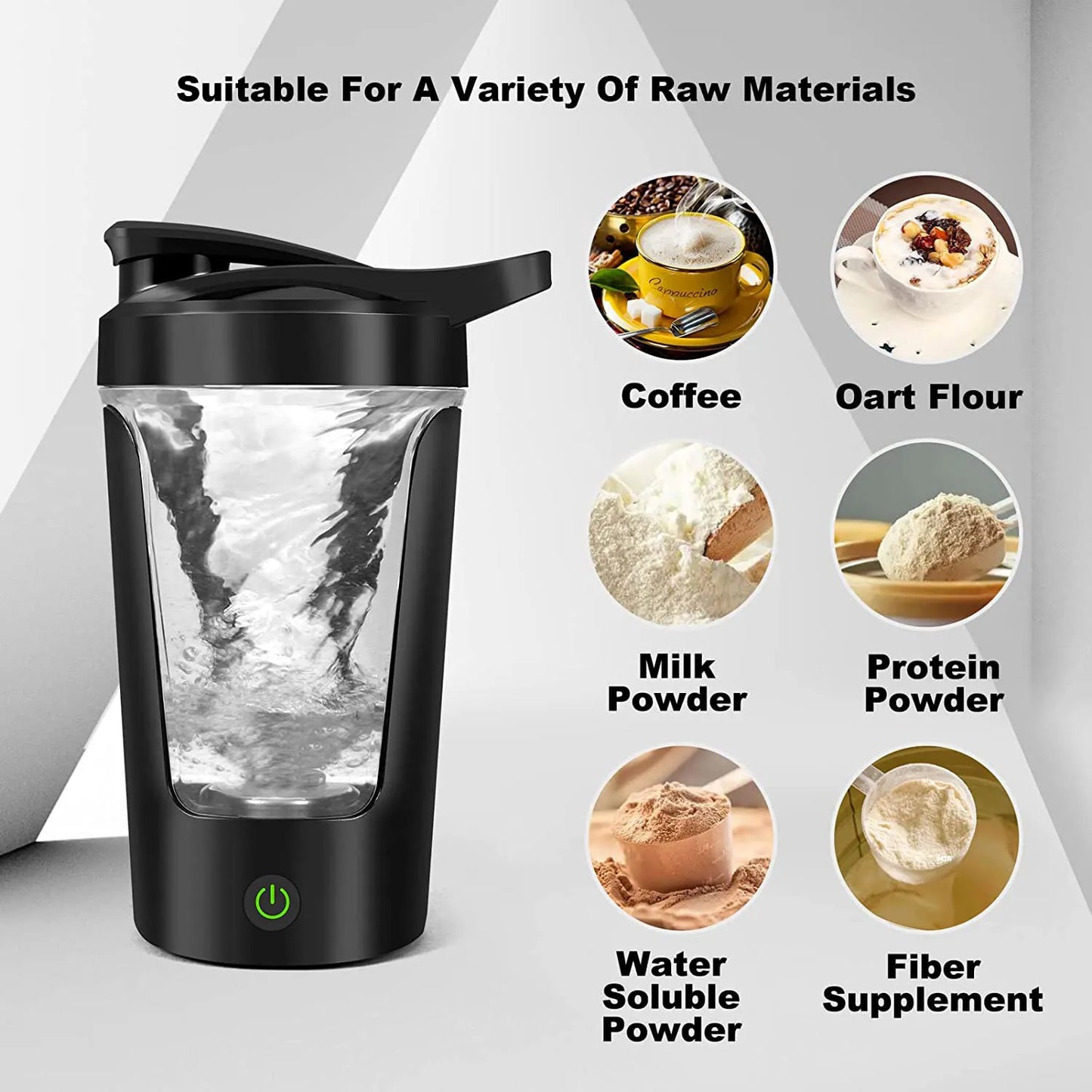 Batidora Eléctrica de Proteínas
350ml|Recargable por USB | Ideal
Para GYM y Viajes.