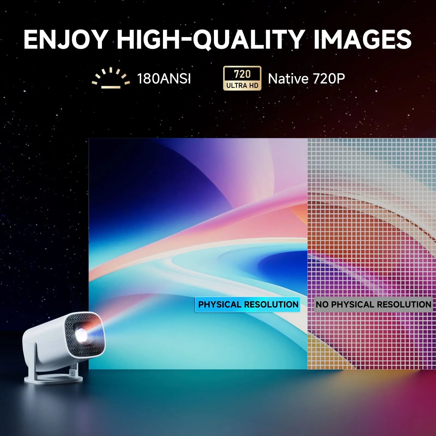 Mini Proyector Portátil P30Pro | Android 14, WiFi & Bluetooth | Compatible 4K HD | Cine en Casa y Exterior