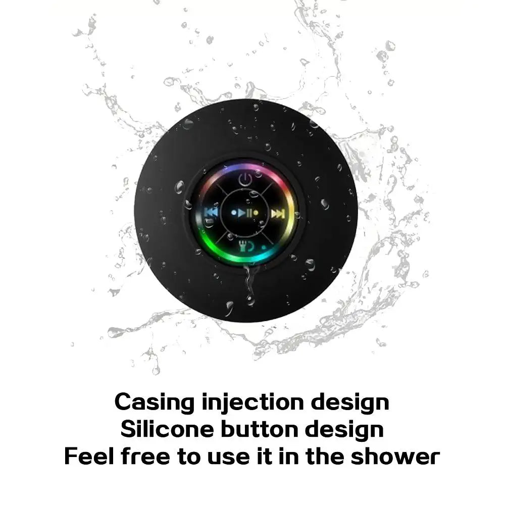 Altavoz Bluetooth Impermeable con Ventosa y Luces LED – Ideal para Ducha, Viajes y Exterior
