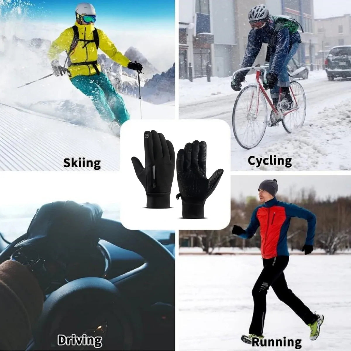 Guantes Impermeables de Invierno | Antideslizantes, Cortaviento y Pantalla Táctil | Uso Deportivo y Diario