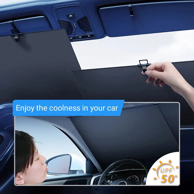 Parasol Retráctil Universal para Coche | Protección Solar Automática | Anti-Calor y UV